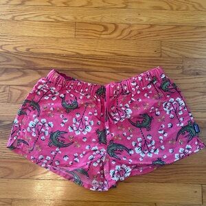 Patagonia Women’s Baggie Pink Floral Alligator Print Shorts